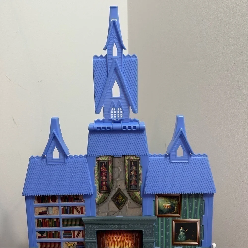 Disney Frozen Fold & Go Arendelle Castle Doll House Kids Toy Elsa Anna Blue